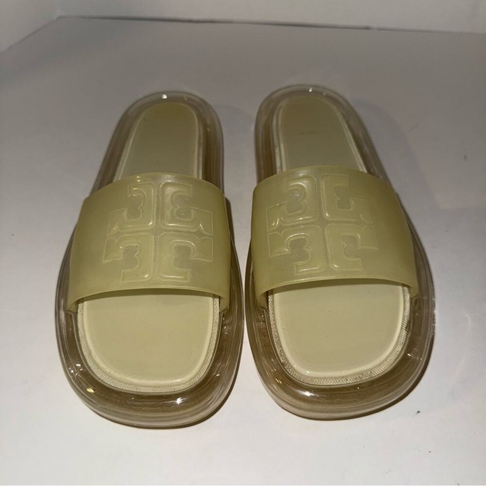 TORY BURCH clear vacationwear luxury bubble slides 7B - Picture 3 of 6